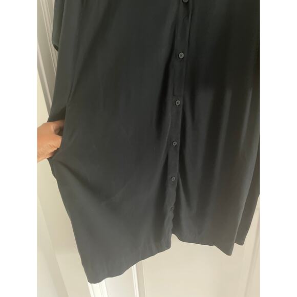 Lululemon Perfectly Poised Dress Button Front Oversized in Black Sz 10 - Picture 6 of 8